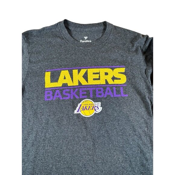 Fanatics Other - LA Lakers NBA Basketball Fanatics Shirt Sz Medium Long Sleeve Gray Purple Yellow
